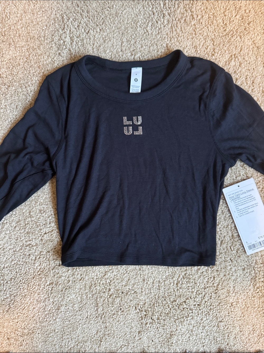lululemon athletica Hold Tight Long Sleeve Jewelled Top NWT